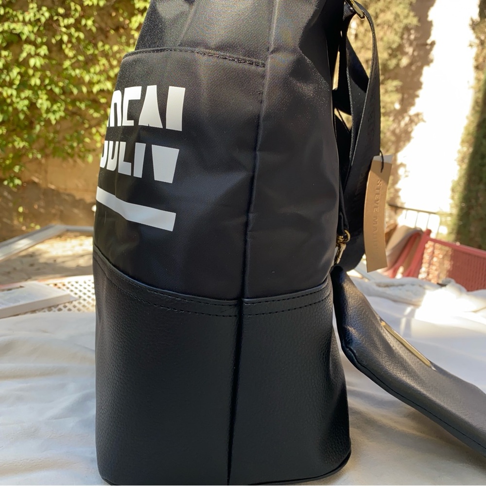 NWT STEVE MADDEN WOMAN BAG LARGE/BIG BLACK WHITE COLOR - Picture 4 of 8